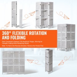 Tilanjakaja 4 paneelia paulowniapuuta 170 senttimetriä korkea valkoinen
