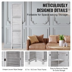 Tilanjakaja 4 paneelia paulowniapuuta 170 senttimetriä korkea valkoinen