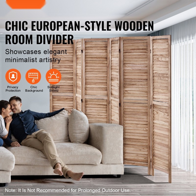 Tilanjakaja keisaripuusta 6-paneelinen taittuva korkeus 170 cm näkösuojaksi