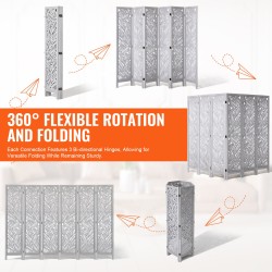 Puinen taitettava tilanjakaja kuudella paneelilla paulownia ja MDF 170 cm sisätiloihin