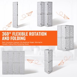 Puinen tilanjakaja paulownia-puuta 4 paneelia 1700 mm valkoinen sisäkäyttöön