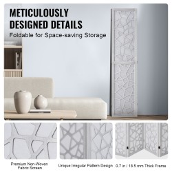 Puinen tilanjakaja paulownia-puuta 4 paneelia 1700 mm valkoinen sisäkäyttöön