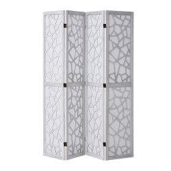 Puinen tilanjakaja paulownia-puuta 4 paneelia 1700 mm valkoinen sisäkäyttöön