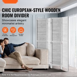 Huoneenjakaja 4-paneelinen keisaripuinen vaaleanharmaa taittuva 170 cm korkea