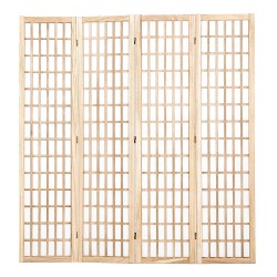 Tilanjakaja 4 paneelinen japanilaistyylinen taittuva paulownia puusta ja ei kudotusta kankaasta