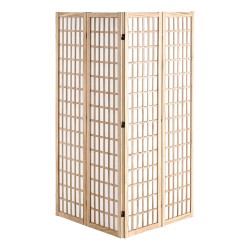 Tilanjakaja 4-paneelinen japanilaistyylinen taittuva paulownia-puusta ja ei-kudotusta kankaasta