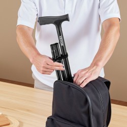 Taittuva kevyt alumiinirunkoinen kävelykeppi neljähaarainen kääntyvä jalusta kahdeksanportainen korkeussäätö enimmäiskuormitus