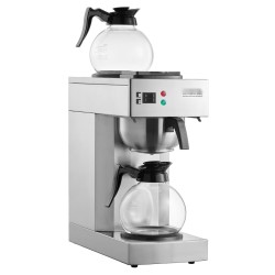 Kaupallinen suodatinkahvinkeitin ruostumaton teräsrunko 12 kupin 2 lasikannua 2 lämmityslevyä