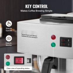 Suodatinkahvinkeitin ruostumaton teräsrunko 2,0 l termoskannulla 12 kupin kapasiteetti