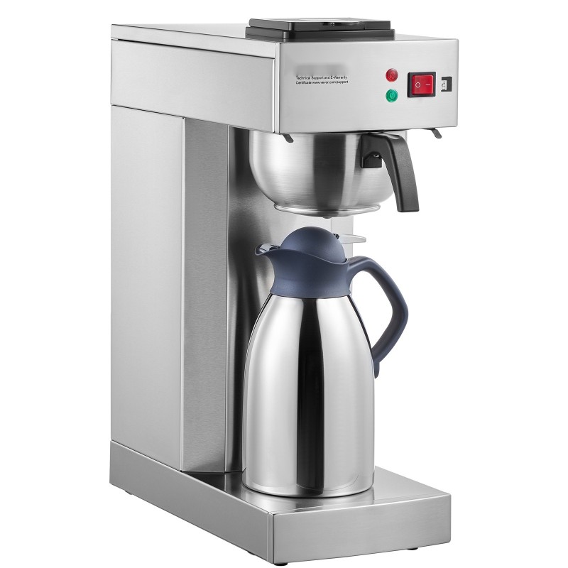 Suodatinkahvinkeitin ruostumaton teräsrunko 2,0 l termoskannulla 12 kupin kapasiteetti