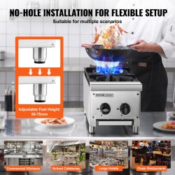 Kaasuliesi pöytämallinen kaksi polttinta ruostumaton teräs 14 kW maakaasu ja propaani