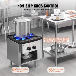 Kaasuliesi kaapilla ruostumattomasta teräksestä 26 kW yksi poltin maakaasu ja propaani ravintoloihin