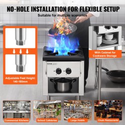 Kaasuliesi kaapilla ruostumattomasta teräksestä 26 kW yksi poltin maakaasu ja propaani ravintoloihin