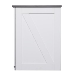 Sivupöytä neliö valkoinen lastulevy MDF kolmitasoinen kaapilla virtapaneelilla