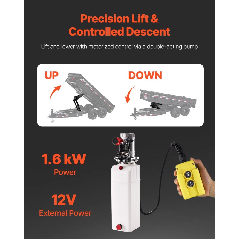 Hydraulinen kippilavasarja teräsrunko 10 t 12V perävaunuille 3,7–4,9 m