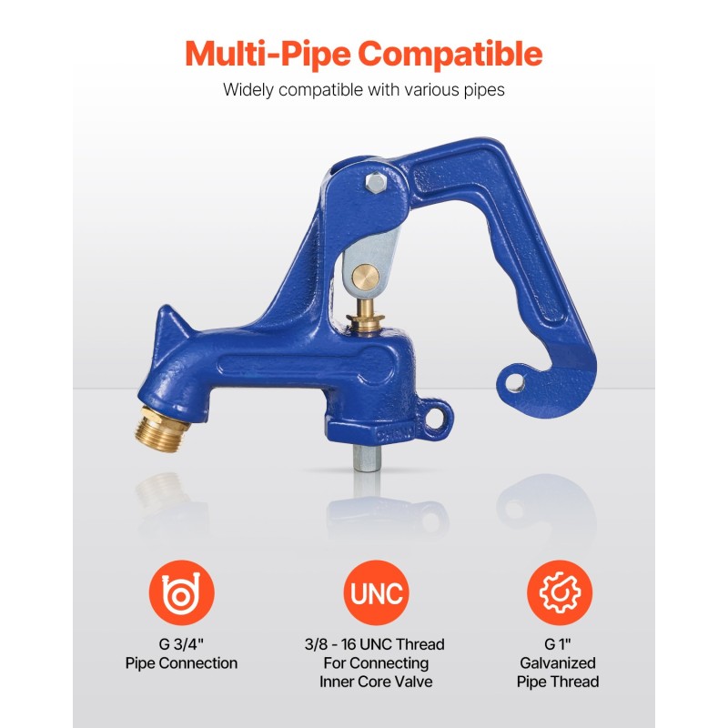 Pakkaselta suojattu pihakaivon hanapää valurautarunko messinkiventtiili G1 putkikierre G3/4 letkuliitäntä