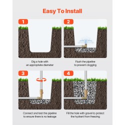 Pakkasenkestävä pihahydrantti valurautarunko sinkitty teräsputki messinkiset liitokset 995 mm 305 mm