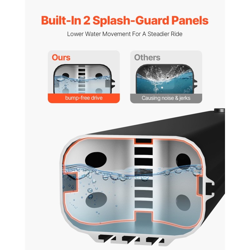 Kattotelineeseen asennettava alumiininen vesitankki 17 L paineliitännällä teleskooppiletkulla roiskesuojilla T-urakiinnityksellä