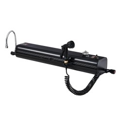 Kattotelineeseen kiinnitettävä alumiininen vesisäiliö 15 l paineistusliitännällä T kiskokiinnityksellä kahdella