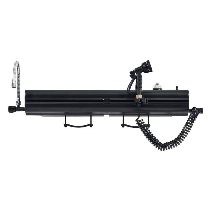 Kattotelineeseen kiinnitettävä alumiininen vesisäiliö 15 l paineistusliitännällä T-kiskokiinnityksellä kahdella