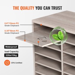 Asiakirjalokerikko keskitiheä kuitulevy 27 lokeroa säädettävät hyllyt harmaa