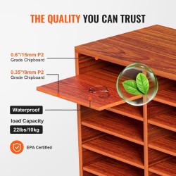 Puinen asiakirjalokerikko 27 lokeroa säädettävillä hyllyillä kansioille toimistoon