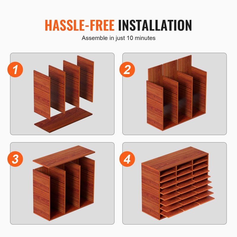 Puinen asiakirjalokerikko 27 lokeroa säädettävillä hyllyillä kansioille toimistoon