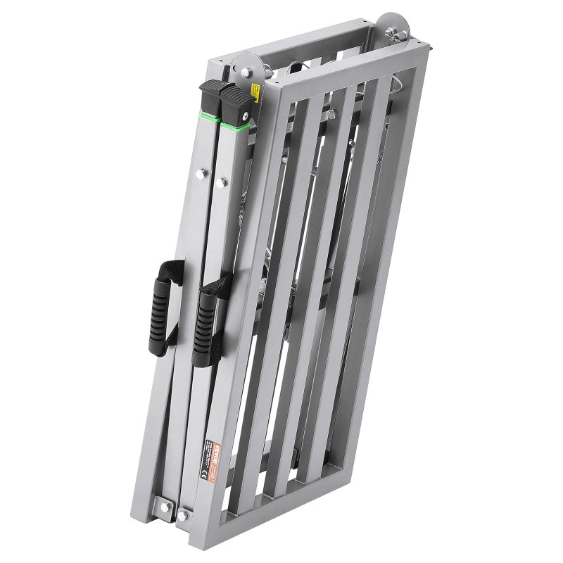 Taittuva työskentelyalusta galvanoidusta teräksestä neljäportainen 700–1150 mm 360 kg liukumattomat kumijalat