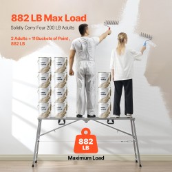 Taitettava työalusta galvanoitua terästä neljäportainen 360 kg kantavuus liukumattomat kumijalat