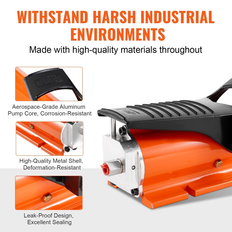 Ilmakäyttöinen hydraulipumppu 10000 PSI metallinen kuori 0,69 l säiliö poljinkäyttöinen
