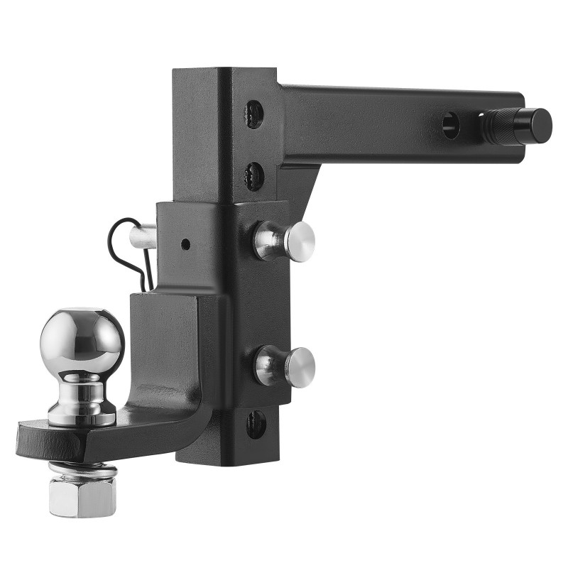 Säädettävä vetokuulakiinnike hiiliteräksinen 2 tuuman vastaanottimelle 3400 kg vetokyky 6 asentoa