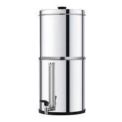 Vedensuodatusjärjestelmä painovoimalla toimiva SUS304 elintarvikelaatuinen ruostumaton teräs 2 hiilisuodatinta 8,5 l