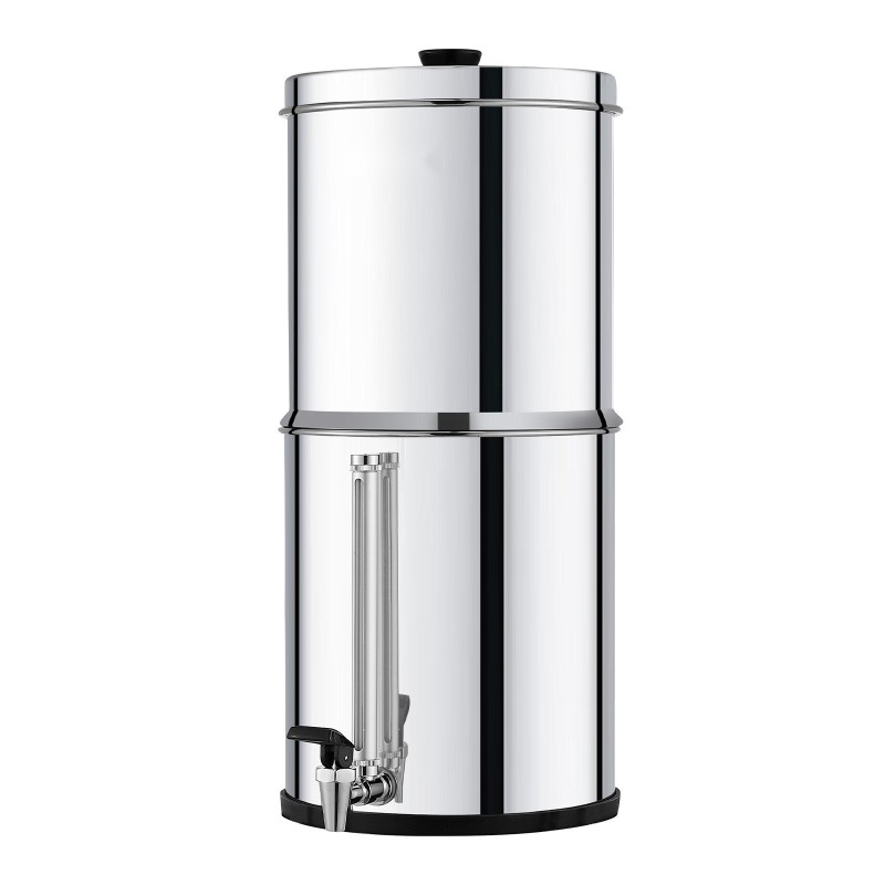 Vedensuodatusjärjestelmä painovoimalla toimiva SUS304 elintarvikelaatuinen ruostumaton teräs 2 hiilisuodatinta 8,5 l