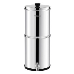 Painovoimainen vedenpuhdistin SUS304-ruostumaton teräs työtasomalli 1,5 gallonaa kaksi hiilisuodatinta