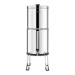 Pöytämallinen painovoimainen vedensuodatin 304-ruostumatonta terästä 2 hiilisuodatinta 1-4 henkilölle