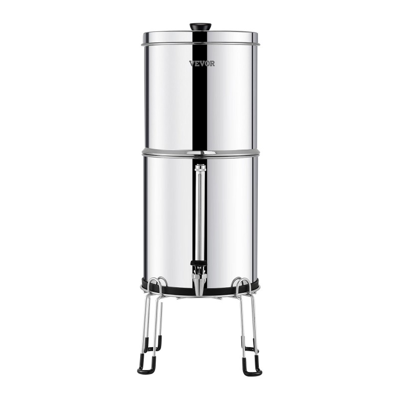 Pöytämallinen painovoimainen vedensuodatin 304-ruostumatonta terästä 2 hiilisuodatinta 1-4 henkilölle