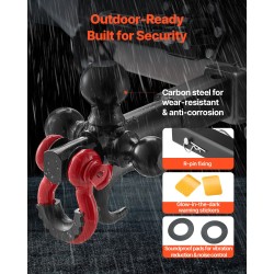 Kolmipalloinen hiiliteräksinen vetokuula D-rengas ja koukku 50 mm vastaanottimeen 19955 kg vetokapasiteetti