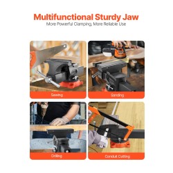 Penkkipuristin pallografiittivalurauta runko hiiliteräsleuat 203 mm leukaleveys 360 astetta kääntyvä jalusta