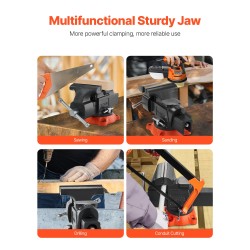 Penkkipuristin pallografiittivalurauta 127 mm leukaleveys 71 mm leukasyvyys 360 asteen kääntyvä jalusta