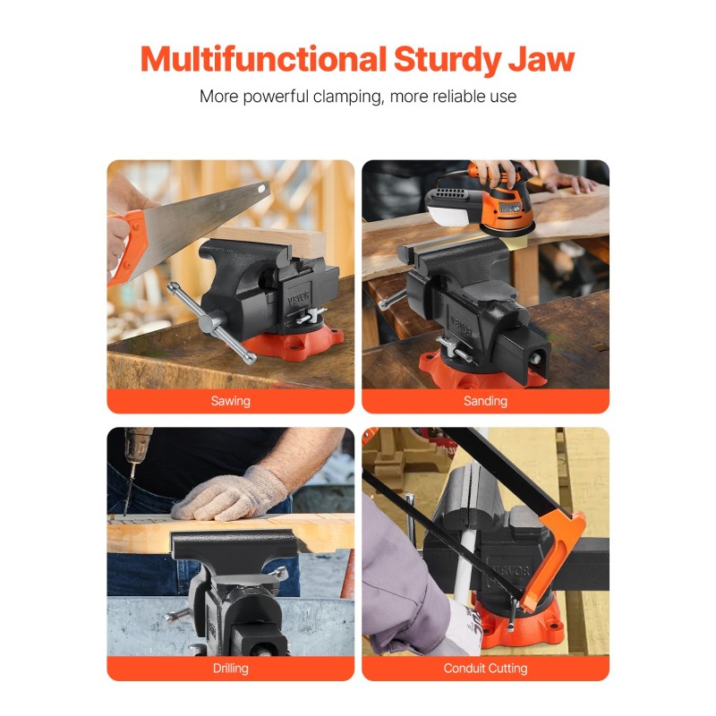 Penkkipuristin pallografiittivalurauta 127 mm leukaleveys 71 mm leukasyvyys 360 asteen kääntyvä jalusta