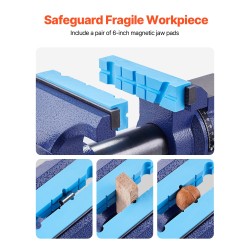 Penkkipuristin pallografiittivalurauta 165 mm leukaleveys 125 mm avautuma 360 asteen kääntyvä