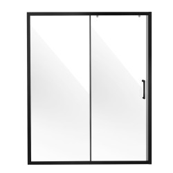 Puolikehyksinen liukuovi suihkuun alumiinikehys 1459 1499 1778 mm 6 mm karkaistu turvalasi mattamusta