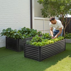 Metallinen korotettu viljelylaatikko alu-sinkkipinnoitettu 1800 x 895 x 600 mm avoin pohja