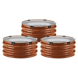 Metallinen kohopenkki aluzinkkipinnoitettu avoin pohja 59 cm halkaisija kasvien kasvattamiseen