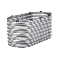 Metallinen korotettu viljelylaatikko 120 x 57 x 56 cm alumiini-sinkkipinnoitettu avoin pohja