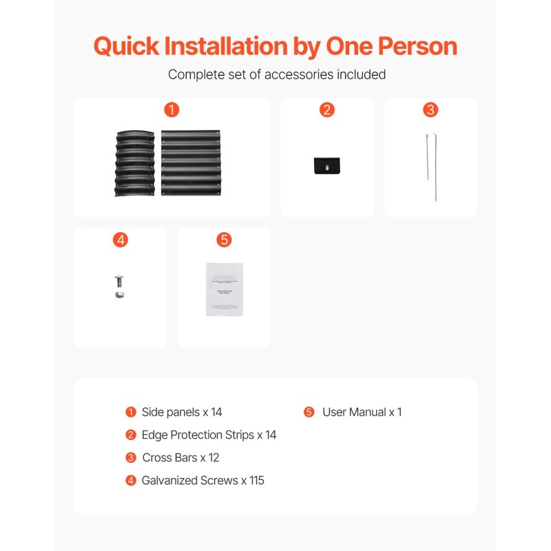 Metallinen korotettu viljelylaatikko aluzink-pinnoitettu 2400x600x560 mm avopohjainen tummanharmaa