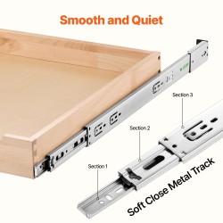 Ulosvedettävä koivupuinen puulaatikko 20x21 tuumaa pehmeästi sulkeutuva pohjakiinnitys ja sivukiinnitys