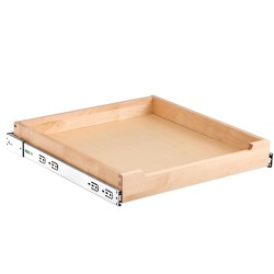 Ulosvedettävä koivupuinen puulaatikko 20x21 tuumaa pehmeästi sulkeutuva pohjakiinnitys ja sivukiinnitys
