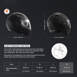 Moottoripyöräkypärä katu ja maastoajoon ECE-hyväksytty iskunkestävä kuori koko XL suuri kirkas visiiri