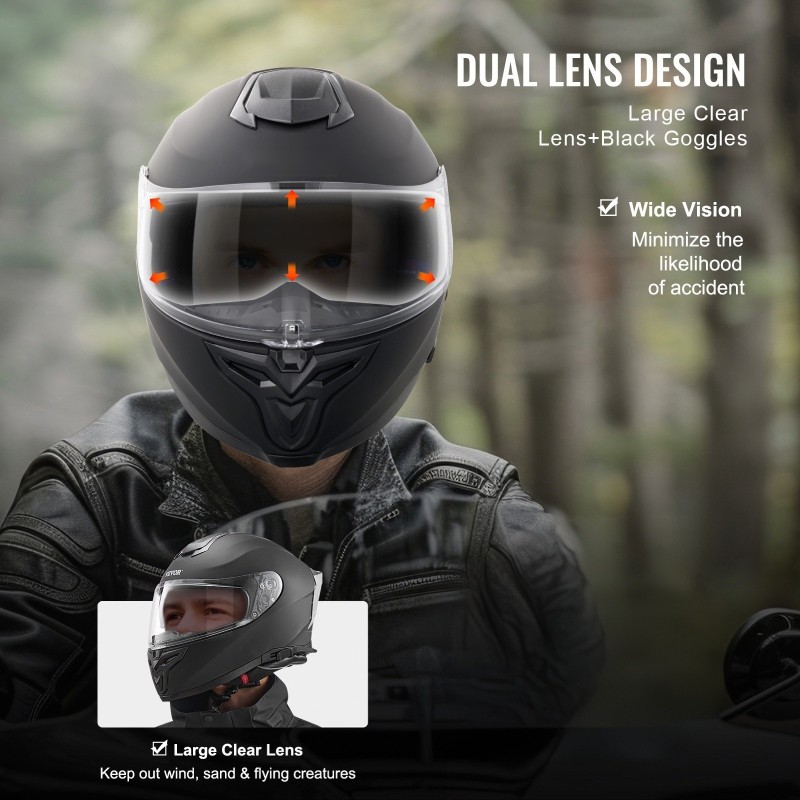 Täyskypärä ABS-kuorinen koko L moottoripyöräilyyn ECE hyväksytty kaksoisvisiiri bluetooth-paikka tehokas ilmanvaihto